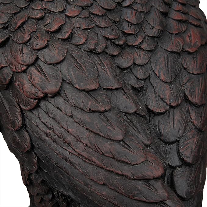 Alpine Corporation JUM582 27" Majestic Eagle on Rocks Garden Statue – Indoor Outdoor Patriotic Bird Sculpture, Durable Weather-Resistant MGO for Yard, Patio, Deck, Porch or Pathway