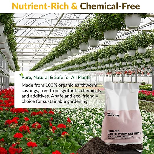 Organic Earthworm Casting All-Natural Fertilizer, ~15 lbs, for Indoor and Outdoor Planting, Enhances Root and Overall Health, Revitalizes Soil with Health Microbes,15 Quarts.