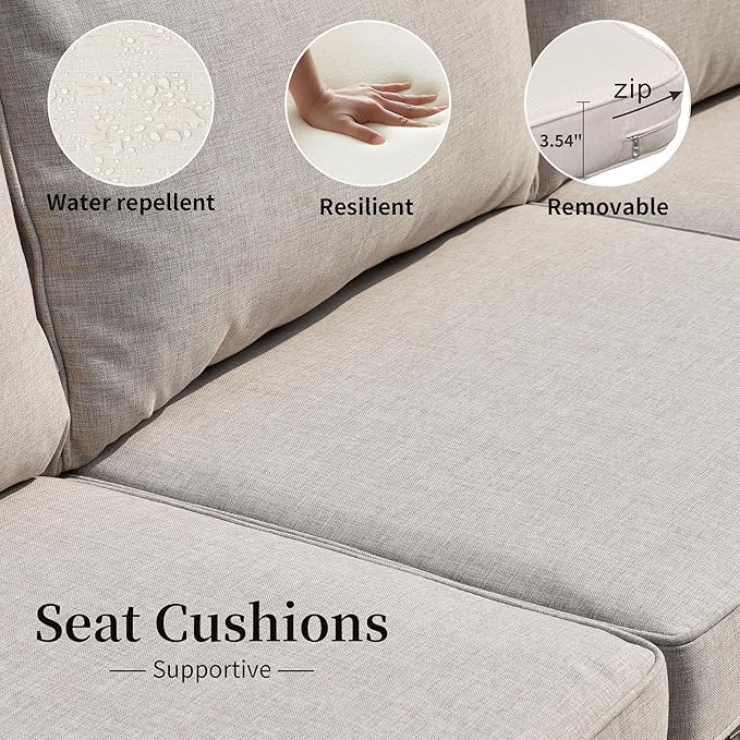 HOOOWOOO 10 Piece Patio Sectional Furniture Set with Swivel Rocking Chairs,Modern Wicker Outdoor Conversation Sofa Sets,Weather Resistant Modular L Shaped Outside Couch Set(Beige)