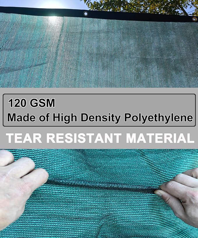 E.share 90% Heavy Duty Shade Cloth for Garden, 20 Ft X 40 Ft Sun Shades Outdoor Patio with Grommets for Plant Covers,Porch Screen,Pergola Shade Cover,Greenhouse,Green