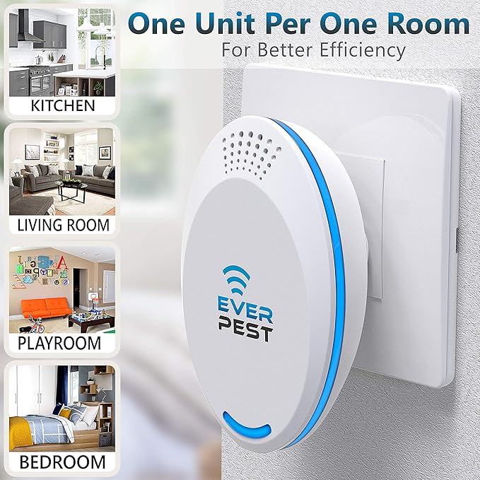 Ultrasonic Pest Control Repeller (2-Pack) Plug in Flea Rat Roach Mosquito Cockroaches Rodent Spider Scorpion Fruit Fly Insect Indoor Plug Repellent