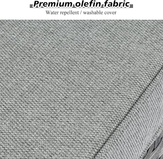 HOOOWOOO 12 Piece Modular Patio Outdoor Sectional Furniture Sofa Set,Wicker Conversation Set,Out Door Couch Set with Wide Arm for Outside All Weather(Grey Stripes)