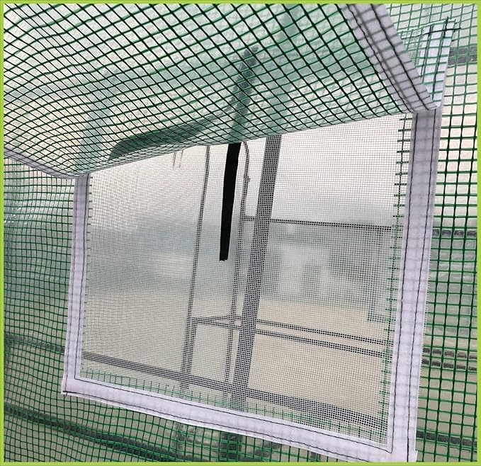 Portable Greenhouse for Outdoors | Walk in Greenhouses Heavy Duty with Durable PE Plant Cover with 3 Tiers of 12 Shelves | Gardening Plant House with Roll-up Zipper Door - 57*57*77 Inches