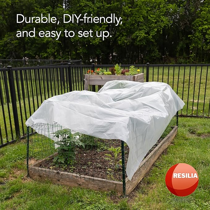 RESILIA Clear Greenhouse Sheeting - UV-Protected, Heavy-Duty Gauge Outdoor Polyethylene Cover for Weatherproofing Greenhouses, Garden, Plants, 6.5-Foot by 10-Foot Roll, 6-Mil Thick, Made in The USA