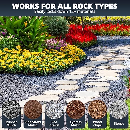 Rock Glue for Landscaping - 2 Gallon Mulch Glue with Grip Max for Strong Adhesion of Rocks, Gravel&Mulch, Long-Lasting Non-Toxic, Fast-Drying & Weather-Resistant Gravel Binder for Pebble, Pine Straw