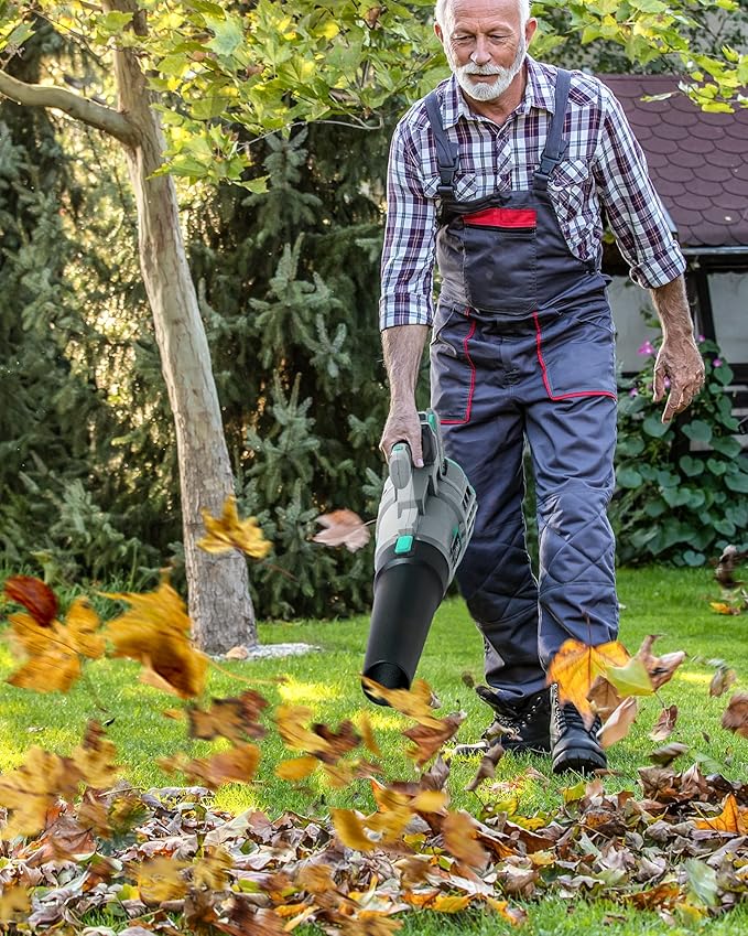 Litheli 20V Cordless Leaf Blower 350 CFM 85 MPH, Variable Speeds Electric Leaf Blower Battery Powered for Blowing Leaves, Dust, Snow, 4.0Ah Battery & Fast Charger Included