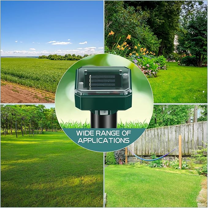 6 Pcs Mole Repellent for Lawns Solar Powered Mole Repeller Ultrasonic Gopher Repellent Waterproof Outdoor Snake Stakes Spikes for Yard Garden Gophers Groundhogs Voles Rodent (Small)