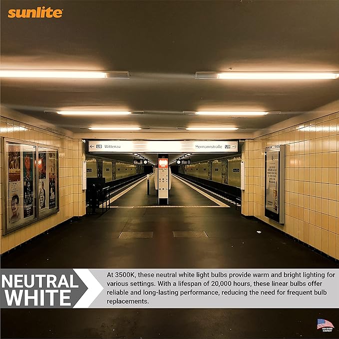 Sunlite F32T8/SP835 T8 Linear Fluorescent Lamp, 32 Watts, 3050 Lumens, 3500K Neutral White, Medium G13 Bi Pin Base, High Performance Straight Tube, 30 Pack