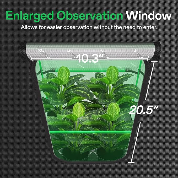 VIVOSUN P224 24"×24"×48" PRO Grow Tent, with Thick 1 inch Poles, Strengthened High Reflective Mylar Oxford Fabric & Extra Hanging Bars for Hydroponics Indoor Plant for AeroLight A100, No High CFM Kit