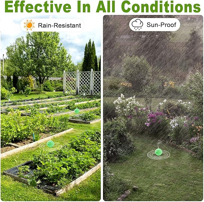 Deer Rabbit Repellent Outdoor 24 Pack - Natural Peppermint Oil Deer Repellent Balls, Bunny Deer Deterrent for Garden Lawn Yard, Powerful Rabbit Repellant Keep from Eating Plants Flowers, Pet Safe