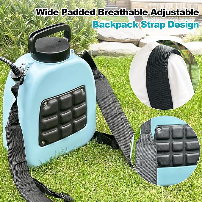 3.2 Gallon Battery Powered Backpack Sprayer, Upgraded Electric Back Pack Sprayer with 3 Spray Speed, Battery Indicator, Rechargeable Handle, 41" Telescopic Wand, 5 Mist Nozzles, for Lawn and Garden