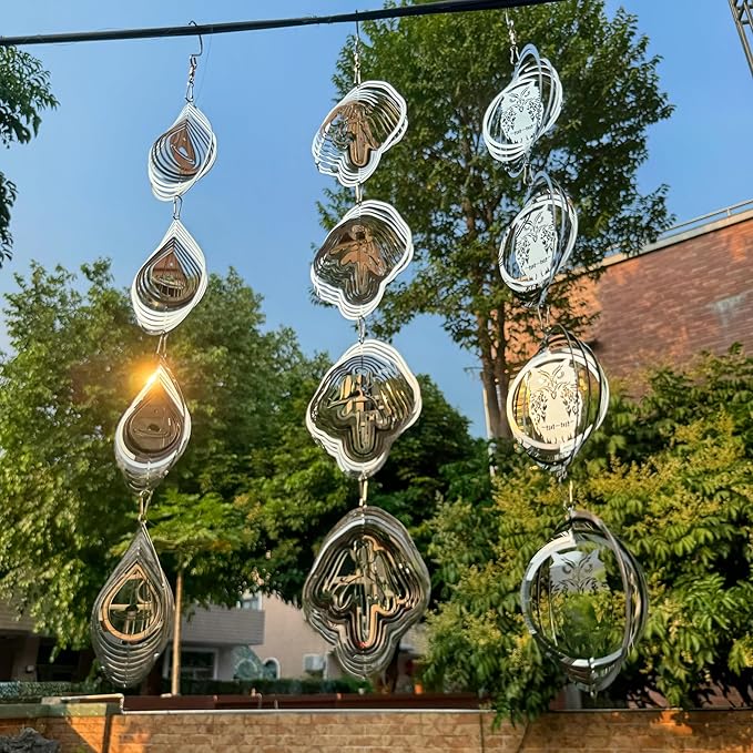 Bird Scare Discs Set,Highly Reflective Bird Deterrent,Extra Sparkly Wind Spinner Outdoor Garden Decor,Bird Scare Devices for Yard Patio.