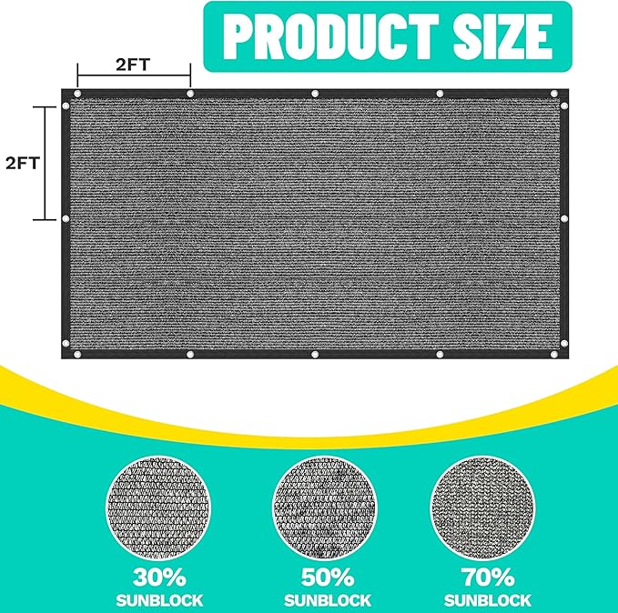 Royal Shade 30% Black Shade Cloth Custom Size 3FT x 91FT Mesh Tarp with Grommets for Garden Patio, Plant Shading, Greenhouse, Pergola, Chicken Coop, Dog Kennel, Lawn (We Make Custom Size)