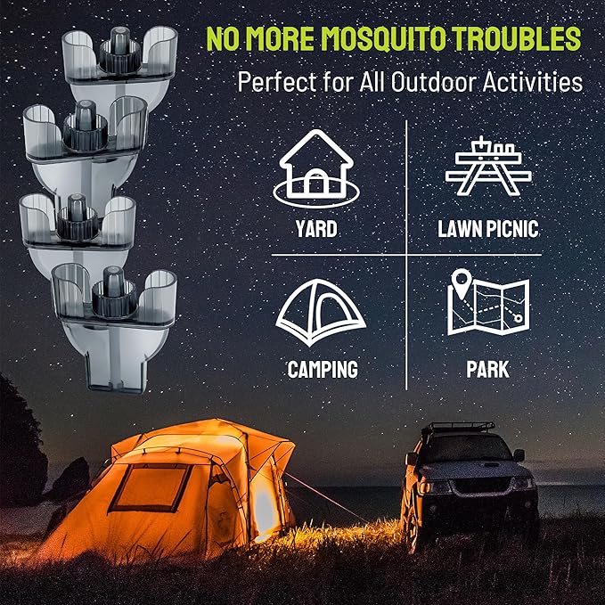 Mosquito Repellent Cartridges Refill - 4 Pack 160 Hours of Protection for 20FT Coverage Zone,Mosquito Repeller Cartridges Compatible with E-Series E55 E90 EX90 EL55, Ideal for Indoor & Outdoor