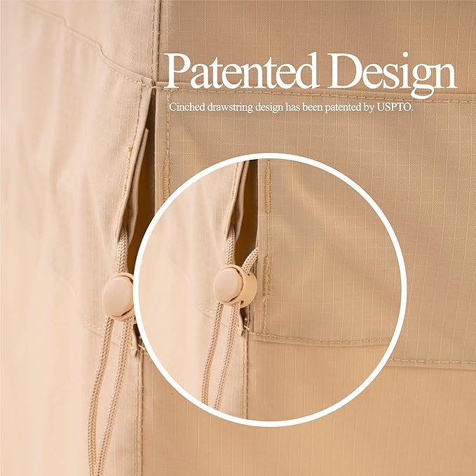 Patio Chair Cover, Outdoor Lounge Cover, Heavy Duty, Waterproof Lawn Patio Chair Covers, 33W x 35D x 36H, Beige, 2-Pack