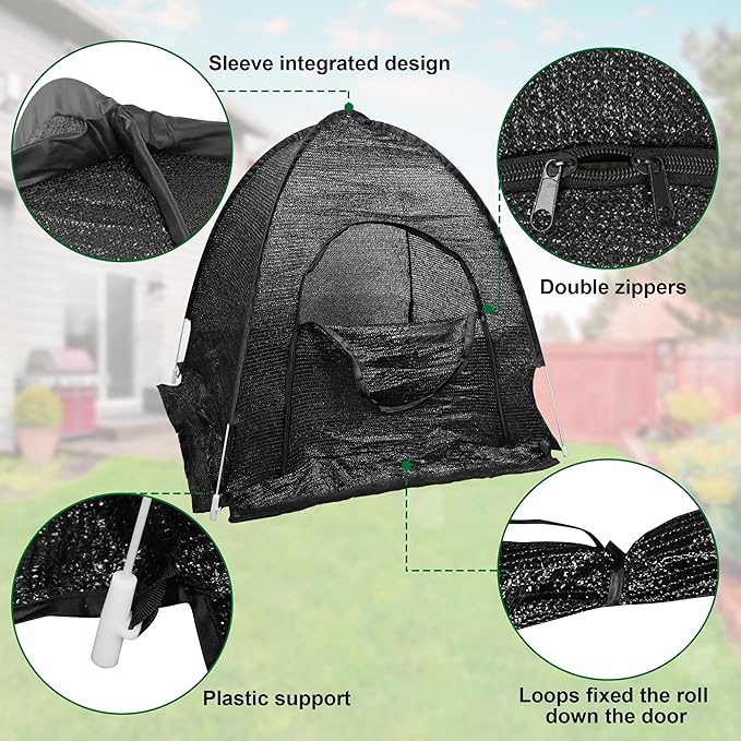winemana 3 Pcs 70% Garden Plant Shade Tent, 33.5"x35.5"x31.5" UV Resistant Pop Up Sun Shade Netting, Protective Plants Cover for Outdoor Vegetable Fruit, Easy Setup Net to Keep Animals & Insects Out