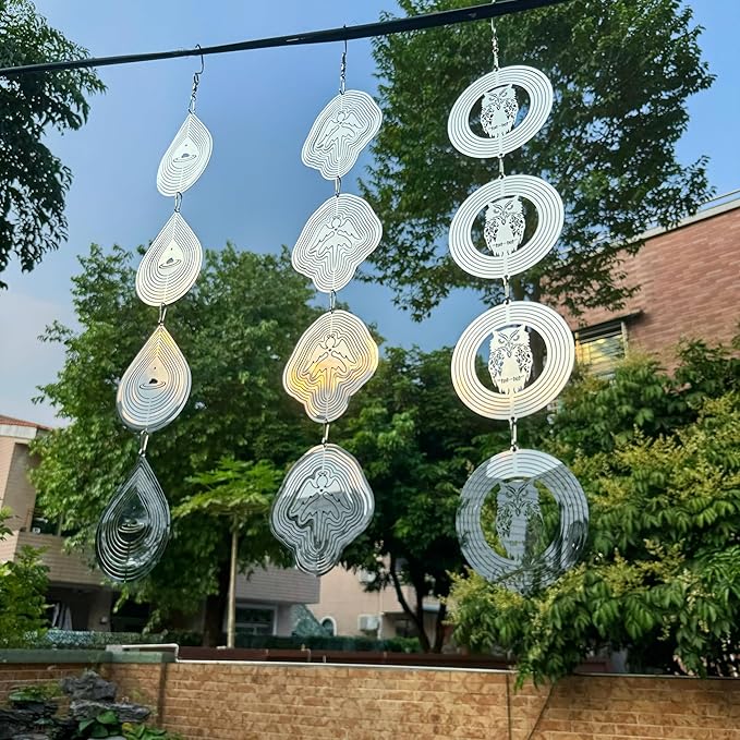 Bird Scare Discs Set,Highly Reflective Bird Deterrent,Extra Sparkly Wind Spinner Outdoor Garden Decor,Bird Scare Devices for Yard Patio.