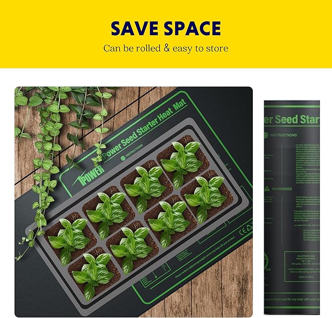 iPower 48" x 20" Waterproof Durable Seedling Heat Mat Warm Hydroponic Plant for Indoor Gardening Germination Starting, 1 Pack New