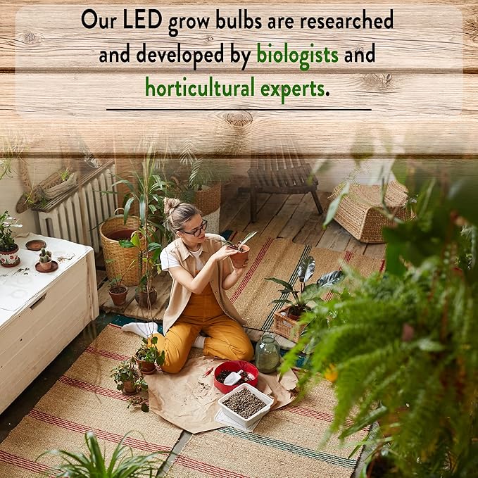 NorbBOTANIC A19 LED Grow Light – Full-Spectrum 9W Plant Light, Mimics Sunlight for Seed Germination, Optimal Indoor Plant Growth, Herbs, Tropical, Houseplants, High-Intensity, E26 Base