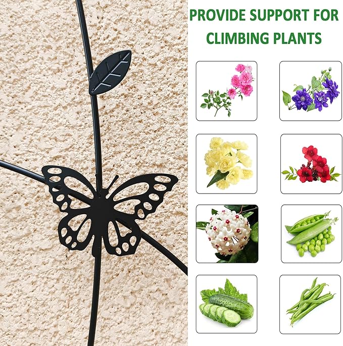 4 Pack Metal Garden Trellis 71" Tall Outdoor Climbing Plant Support for Roses, Flowers, Rustproof Durable Black Galvanized Tube, Lawn Garden Fence Decor Screen (4pcs, 71" H)