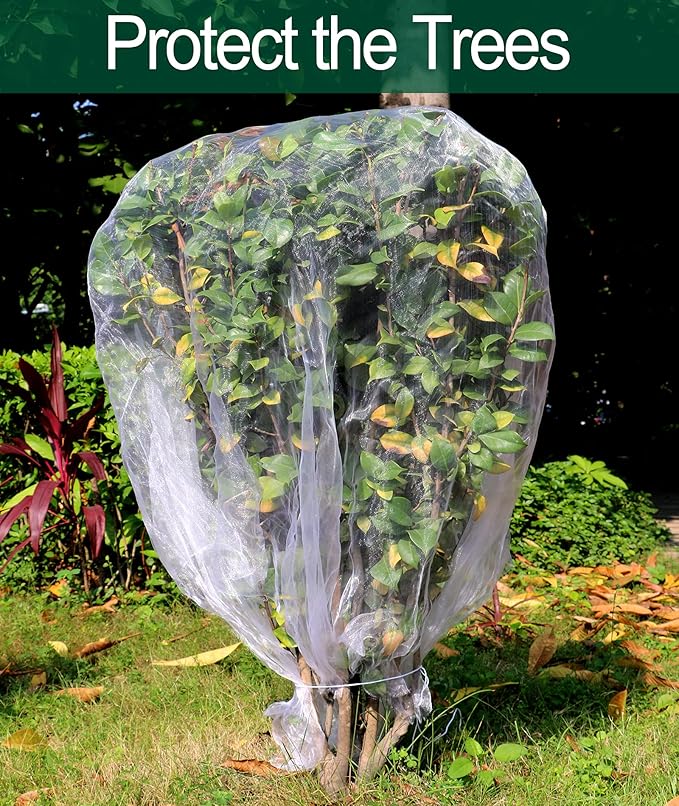 Wohohoho Garden Insect Mesh Netting 10ft x 64ft (3m x 20m), 1mm Ultra Fine Plant Covers for Garden Protection. Mosquito Net Pest Barrier for Vegetables Fruits Greenhouse Row Cover Raised Bed Barrier