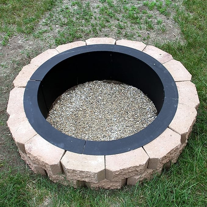 Sunnydaze Outdoor Fire Pit Ring - DIY Above or In-Ground Steel Fire Ring Insert - 45-Inch Outer/39-Inch Inner Diameter