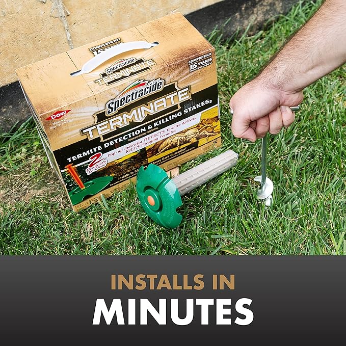 Spectracide Terminate Termite Detection & Killing Stakes2, 5 Count, Replacement Stakes With Pop-up Indicators Detect Termite Activity And Kill Foraging Termites Replacement Stakes