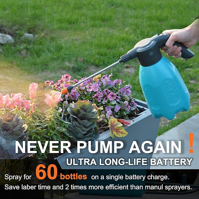 ES2-PRO Electric Spray Bottle 2L/0.5Gallon, Rechargeable Battery Powered Sprayer Spray 60 Bottles On a Single Charge, Automatic Plant Mister,Pump Sprayer,Indoor Watering Can for Plants