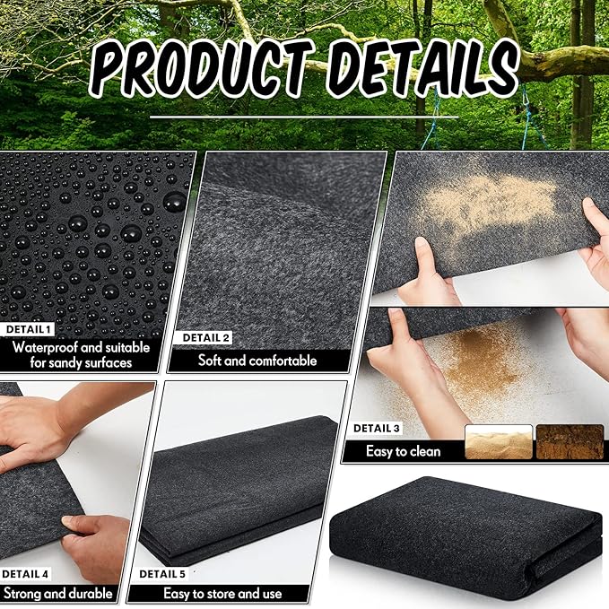 Haull Outdoor Storage Shed Floor Moat Waterproof Outdoor Carport Mat Thickened Soft Patio Furniture Pad Washable with Non Slip Backing, Storage Shed Not Included(3 x 3 ft)