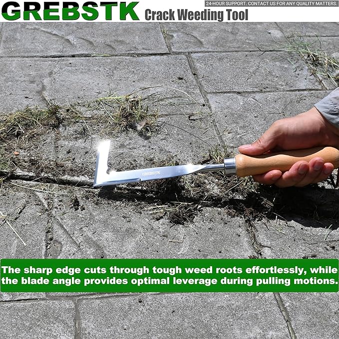 GREBSTK Crack Weeder Crevice Weeding Tool Stainless Steel Manual Weeder Gardening Tool
