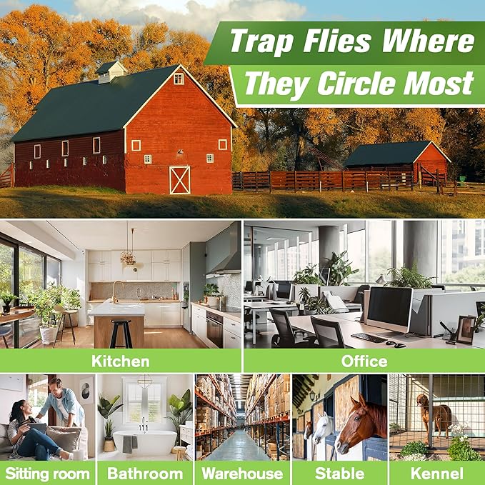 Qualirey 30 Pack XL Window Fly Traps for Indoors, Extra Large Fly Paper Sticky Strips, Waterproof & Non Toxic Clear Sticky Traps for Windows, Bug Catcher for House, Kitchen and Office (15"×3")
