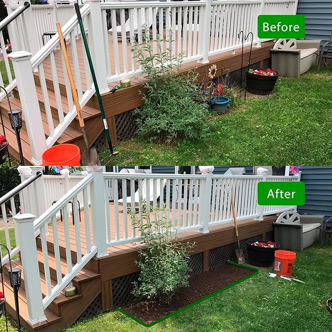Landscape Edging Border 60 FT 2 Inch Tall with 120 Spikes, Plastic Edging for Landscaping, Garden Edging Border๏ผ Flower Bed, Paver and Lawn Edging Border, Green