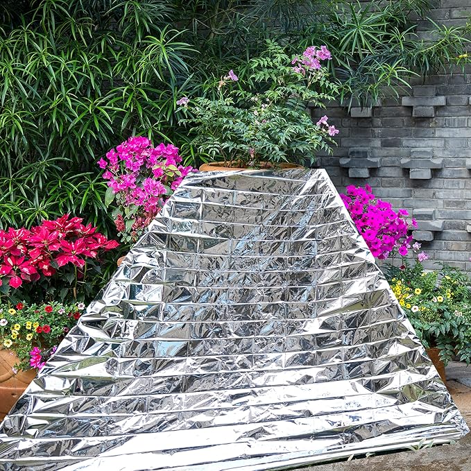 Plant Growth Mylar Films High Reflective Mylar Film Garden Greenhouse Covering Foil Sheets for First Aid Blanket Growth Room Camping Simple Tent,82.6 x 51.2 Inch(2 Pieces)