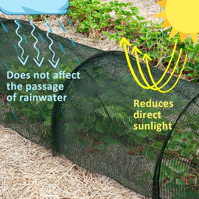 2 in 1 Portable Greenhouse Protection from Sun Heat,Garden Tunnel Shade Net Cover with Quick-Release Technology,Row Covers for Vegetables Plant Cover from Sun (Pack 1)