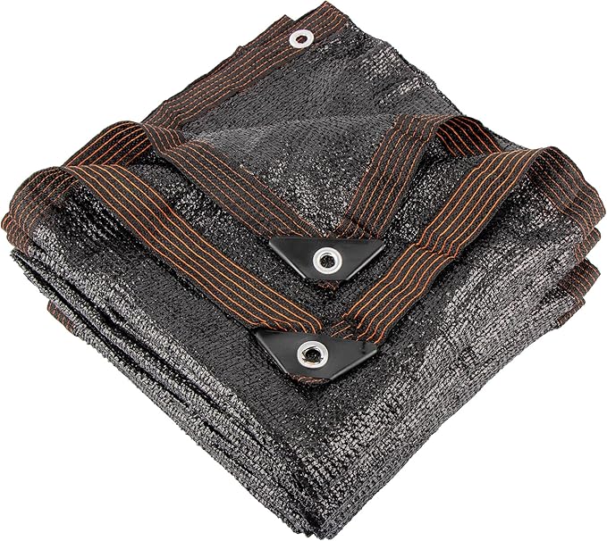 70% 20 X 20 FT Black Shade Cloth, Outdoor Sunblock Shade Cloth with Grommets, Durable Sun Shade Netting Shading Antifreezing for Patio, Garden, Plants Cover, Greenhouse, Barns, Dog Kennel