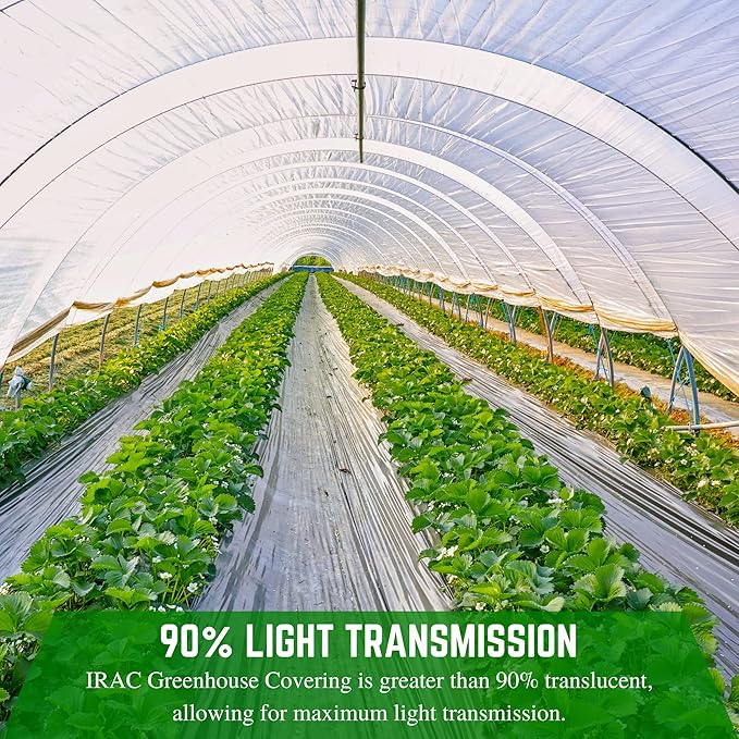 Farm Plastic Supply - Clear IRAC Greenhouse Plastic Sheeting - 6 Mil - (40' x 20') - 4 Year UV Resistant Infrared Anti-Condensate Green House Covering Thermal Greenhouse Plastic 6 mil