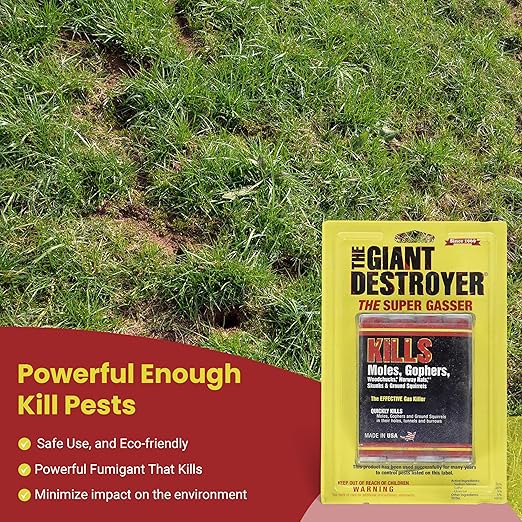 Giant Destroyer Smoke Bomb Gasser – Rodent & Pest Control for Gophers, Moles, Groundhogs & Rats – 8 Pack (32 Tubes) Jecudi Towel