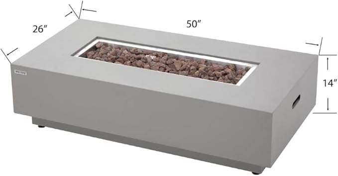 Westwood 50” Propane Fire Pit Smokeless Firepit Converts to Outdoor Gas Fire Pit for Outside Patio Firepit Table Includes Windscreen Rain & Tank Cover Lava Rocks Lid CSA Certified