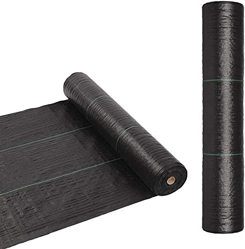 TUFFIOM Weed Barrier Garden Landscape Fabric, Woven Ground Cover, 125gsm Heavy Duty Material for Superior Weed Control, Perfect for Greenhouse, Yard, Flower Bed, Garden (4 x 100 FT)