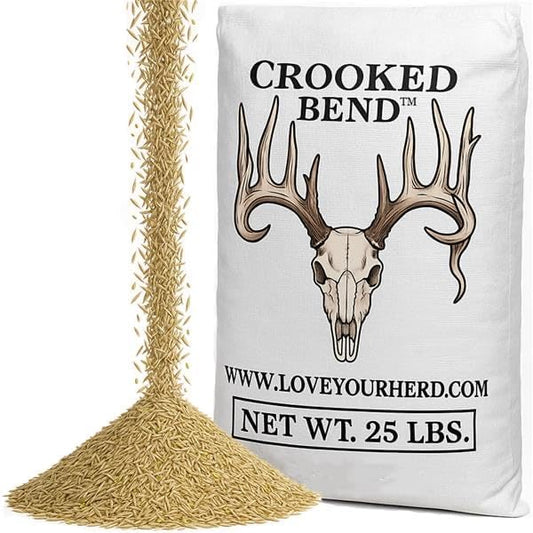 Memas Moo Mix, 25LB Bulk, Farm Pasture Seed Blend for Horse, Cattle, Pig, Goat, Chicken, Duck, Sheep & Livestock, Grow Alfalfa & Perennial Grasses Fields, Graze Resistant, Cold Tolerant