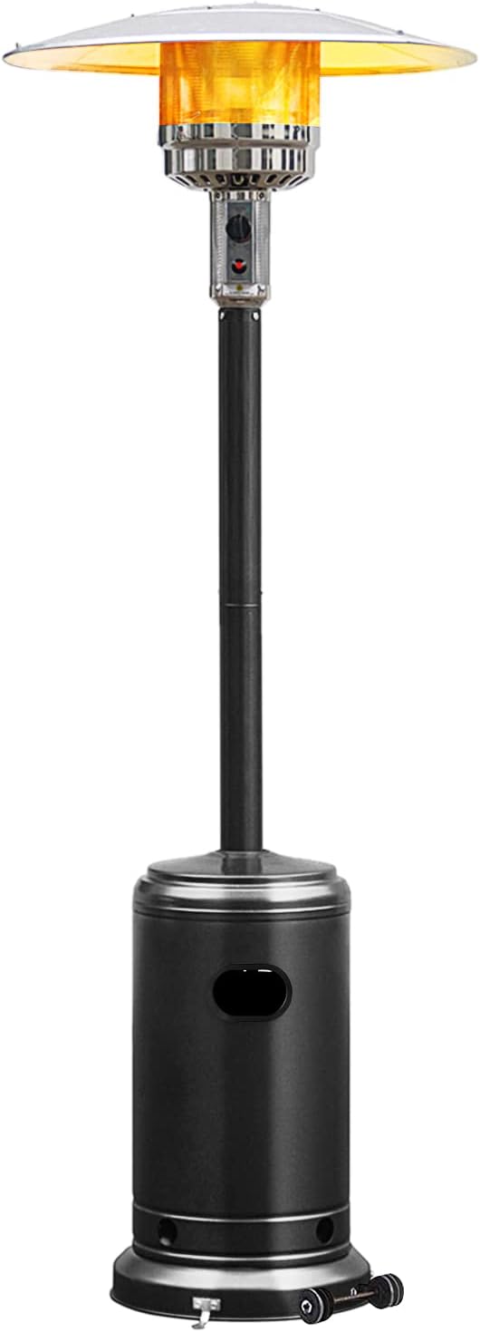 Giantex 50,000 BTU Propane Patio Heater for Outdoor Use With Wheels, Heat Lamp, Trip-over Protection & CSA Certified for Commercial and Household (Black)