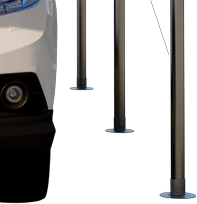 Multi-Size Heavy Duty Carport 12x20 Ft, Portable Garage with Roll-Up Zipper Doors/Windows, 200g PE Tarp & Removable Sidewalls, 12 Stakes & 12 Ropes, Grey/Gray All-Season Shelter for Car.