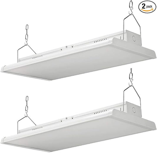 4FT Linear LED Highbay Light - Pack of Two - 225W - 30600LM - 1-10V dimmable - 5000K Daylight White - UL and DLC Listed - Replaces 6-8 Lamp Fluorescent T5 Fixture