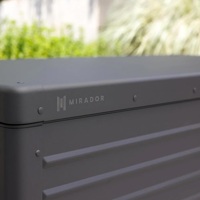 175 Gallon Outdoor Storage Box Waterproof, Metal Deck Box with wheels for Patio Furniture, Garden Tools, Outdoor Cushion, Charcoal