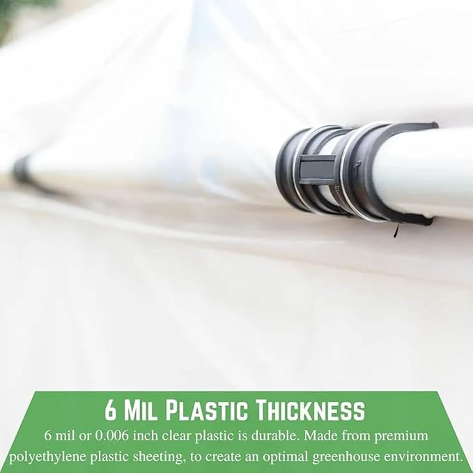 Farm Plastic Supply 4 Year Clear 6 mil Greenhouse Plastic Sheeting - Clear Sheeting, Polyethylene Film, Transparent Plastic Film for Greenhouse (56' x 30')