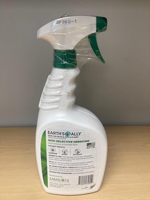Earth's Ally Weed and Grass Killer Spray | Ready-to-Use | Natural Non-Selective Herbicide | Environmentally Safe Weed Killer | Pet Safe | Bee Safe (32 fl. oz. Ready-to-Use)
