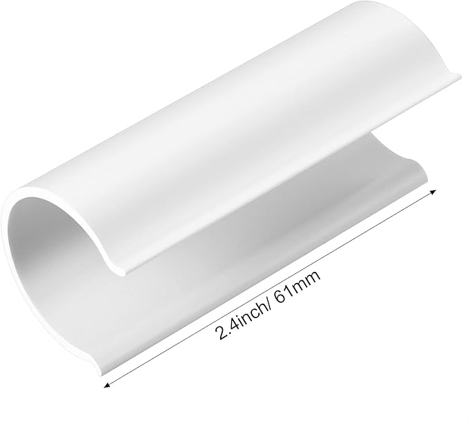 Jetec 128 Pieces PVC Pipe Clips Covers 2.4 Inches Long Greenhouse Clamps for Netting for Greenhouses Garden Shelters Bird Protection(for 1/2 Inch PVC Pipe,White)