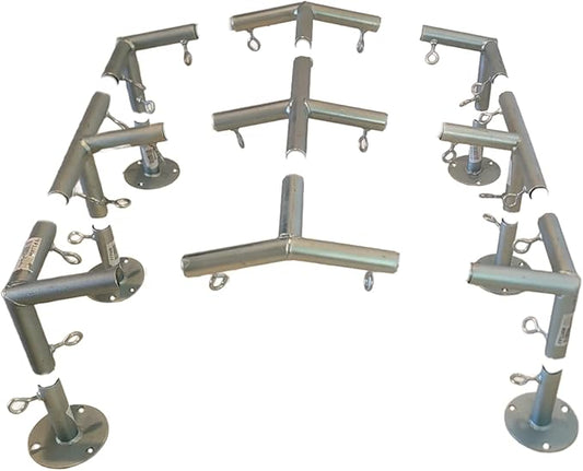 6 Leg Style Carport Canopy EMT Pipe Fittings Low Peak Connectors with 102 Degree Angle (Choose Size) (Connects 1-3/8" Pipe)