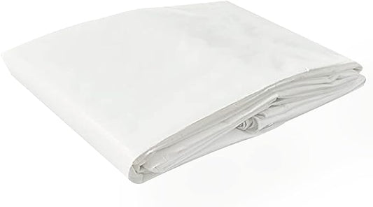 Tarps Now 8x40 ft Heavy Duty Plastic Tarp (Poly Tarp)| 12 MIL Waterproof Cover | Rip & Tear-Resistant | Rustproof Grommets & Reinforced Edges | Ideal for Roofing, Camping & Tent - White