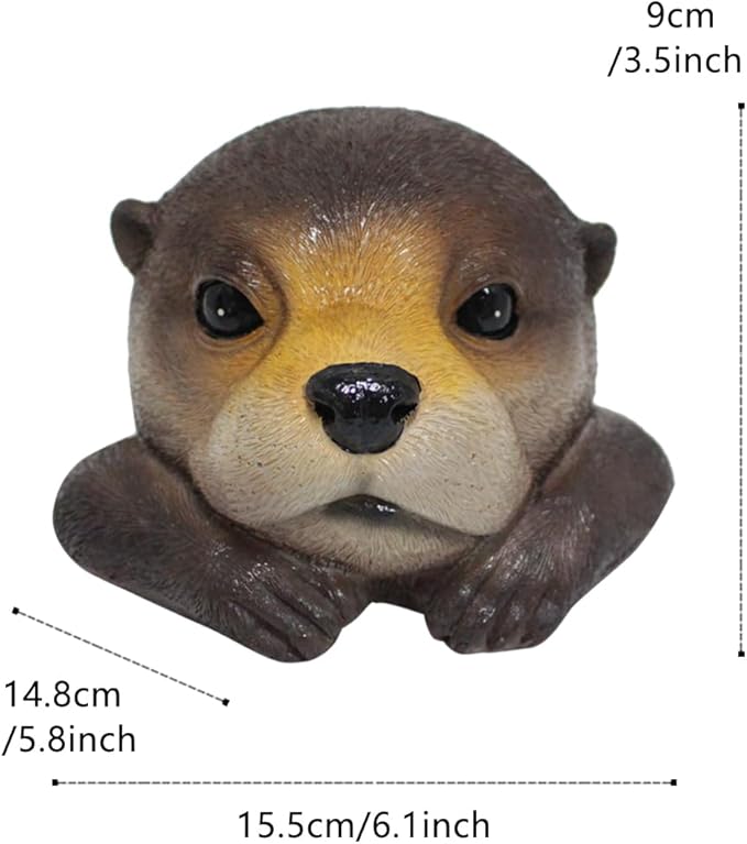 Floating Otter Head Resin Art, Waterproof Pond Float, Decorative Animal Sculpture, Garden Lake Decor, Duck Deterrent, Artistic Resin Decor for Outdoor Use (1 PC)